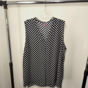 Vince Camuto Sleeveless Polk-A-Dot Blouse / Color: White & Black / Size: 3x